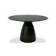 Cid Lexi Dining Table | 47’’ Black Wave Glass Top | Brushed Base BM338242