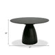 Cid Lexi Dining Table | 47’’ Black Wave Glass Top | Brushed Base BM338242