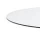 Cid Loku Dining Table | 59" Round Clear Glass Top | White Metal Base