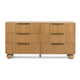 Cid Joya Dresser | 6 Drawers w Gold Handles | Reeded Brown Solid Oak Wood | 57’’ BM338244