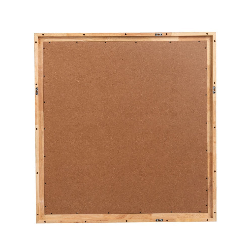 Noe Malia Mirror | 40’’ Rectangular Rubberwood Frame | Natural Brown BM338245
