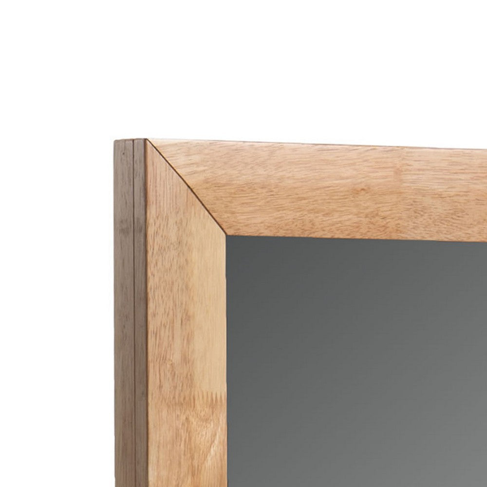 Noe Malia Mirror | 40’’ Rectangular Rubberwood Frame | Natural Brown BM338245