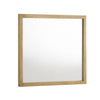 Noe Celia Accent Mirror | 40" Square Oak Wood Frame | Brown Finish