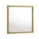 Noe Celia Accent Mirror | 40" Square Oak Wood Frame | Brown Finish