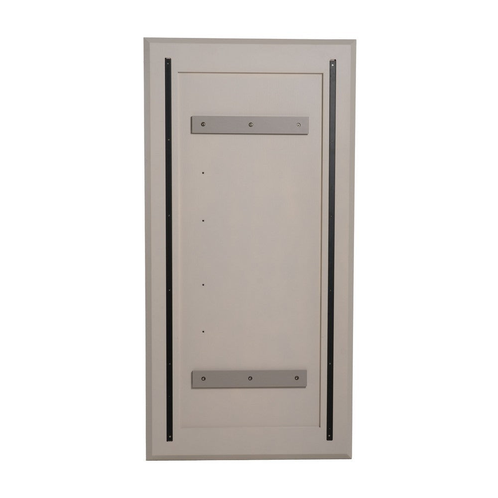 Cid Gino Accent Mirror | 79’’ Beige Wood Frame | Modern Wavy Pattern BM338247