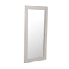 Cid Gino Accent Mirror | 79" Beige Wood Frame | Modern Wavy Pattern