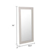 Cid Gino Accent Mirror | 79’’ Beige Wood Frame | Modern Wavy Pattern BM338247