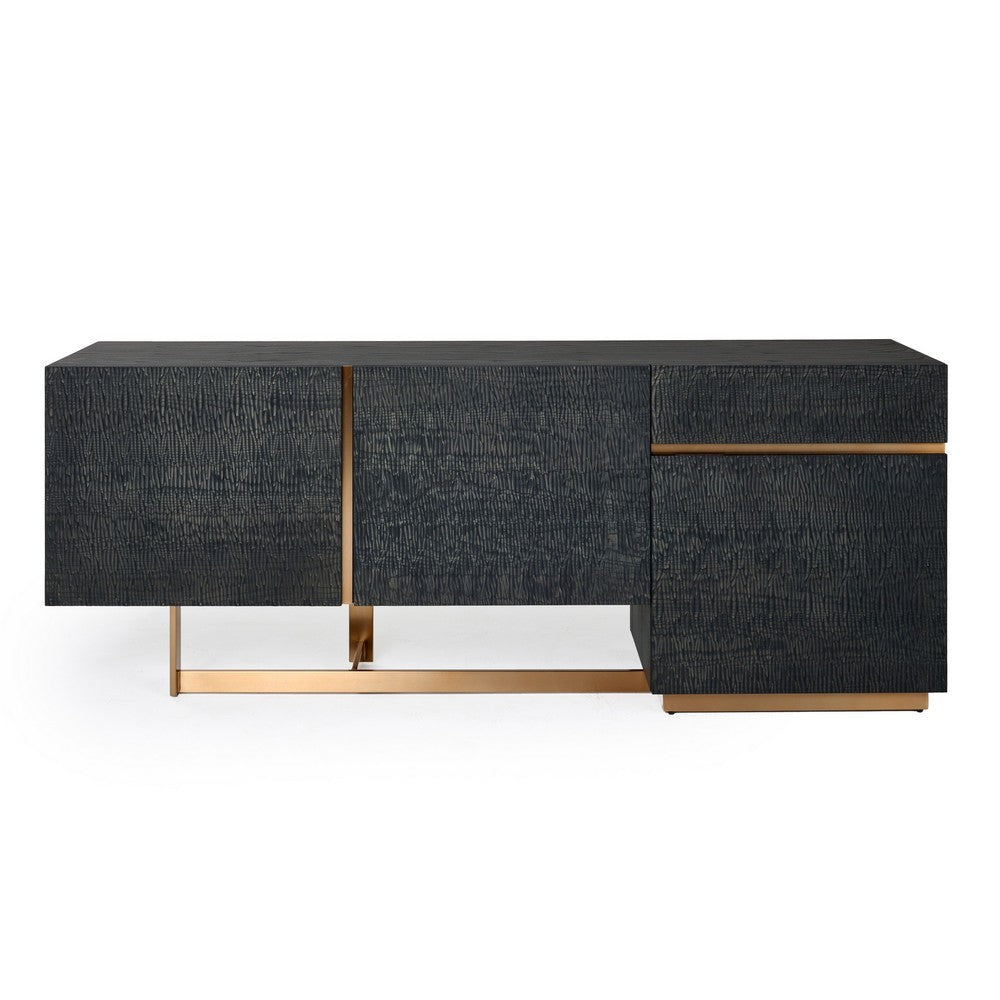 Cid Jim Sideboard Buffet Cabinet | 1 Drawer & 3 Doors | Black | 79’’ BM338252