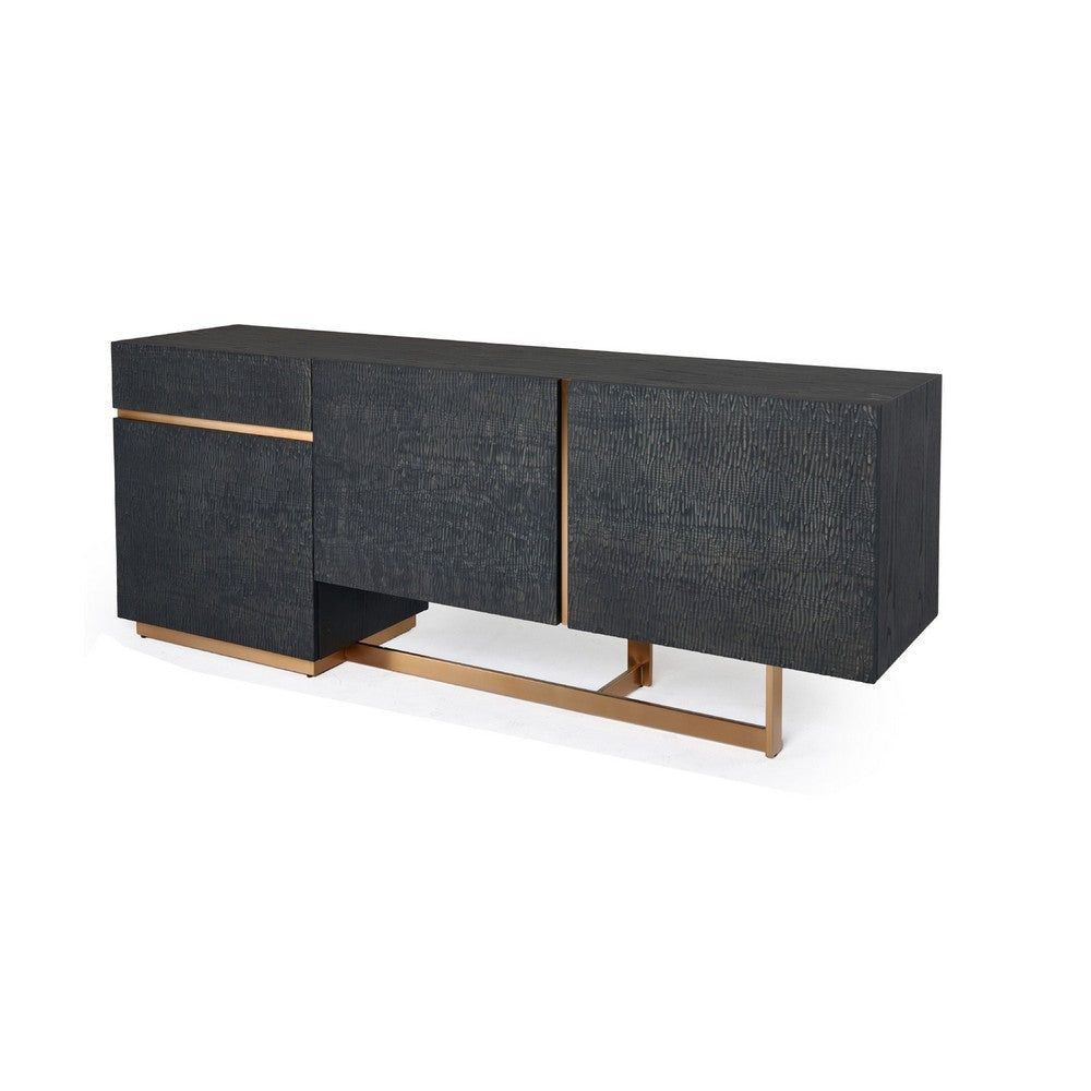 Cid Jim Sideboard Buffet Cabinet | 1 Drawer & 3 Doors | Black | 79’’ BM338252