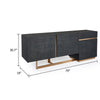 Cid Jim Sideboard Buffet Cabinet | 1 Drawer & 3 Doors | Black | 79’’ BM338252