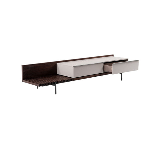 Cid Inish TV Stand Entertainment Center | 2 Drawers | Beige | Brown | 94"