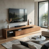 Jonae TV Stand Media Center | 118" Walnut Brown | 2 Shelves | 4 Drawers