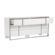 Cid Xato Dresser | Glossy White Wood w Steel Base | 6 Drawers | 68’’ BM338257