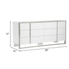Cid Xato Dresser | Glossy White Wood w Steel Base | 6 Drawers | 68’’ BM338257