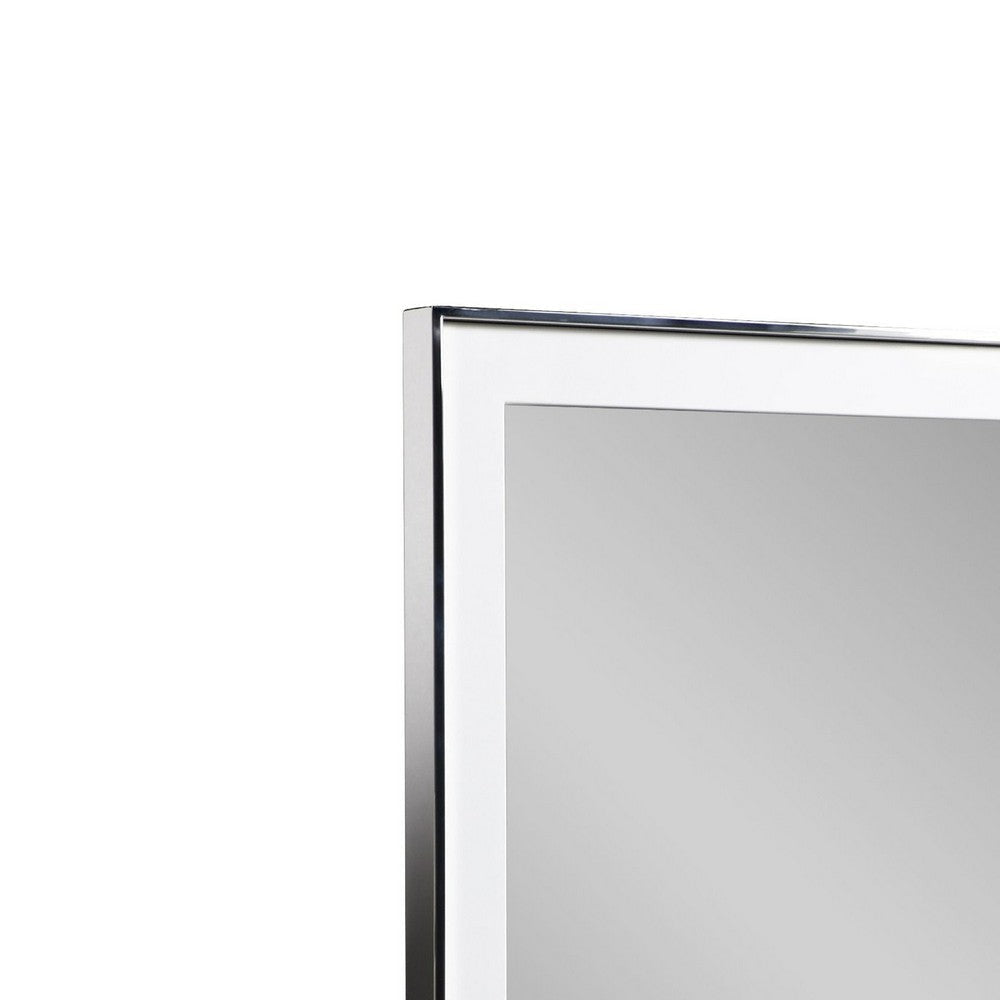 Cid Xato Accent Mirror | Sleek Metal Edges | White Gloss Frame | 41’’ BM338258