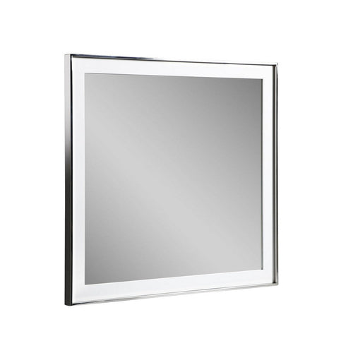 Cid Xato Accent Mirror | Sleek Metal Edges | White Gloss Frame | 41"