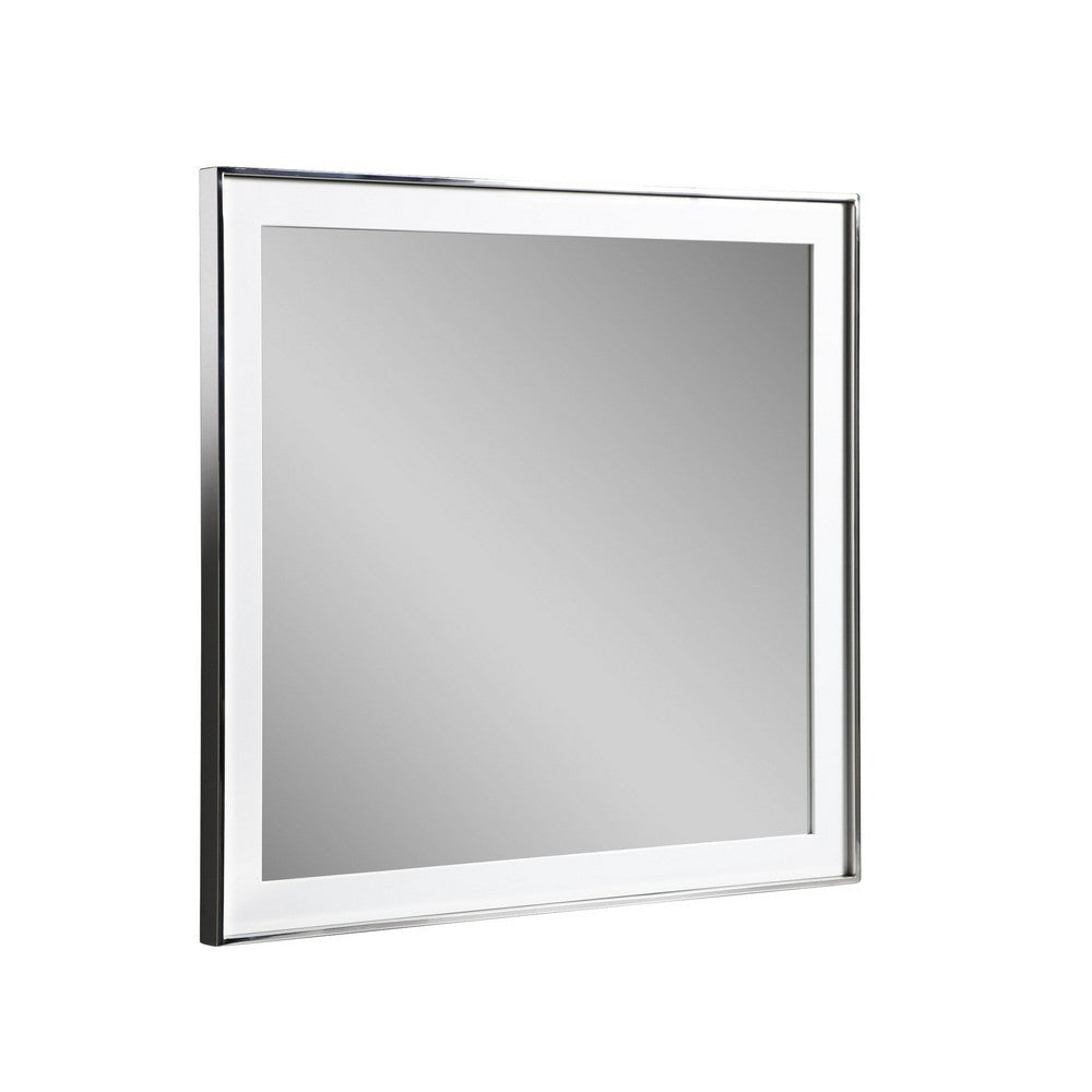 Cid Xato Accent Mirror | Sleek Metal Edges | White Gloss Frame | 41"