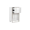 Cid Xato Tall Dresser Chest | Glossy White Wood & Steel | 5 Drawers | 55’’ BM338259