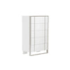 Cid Xato Tall Dresser Chest | Glossy White Wood & Steel | 5 Drawers | 55"