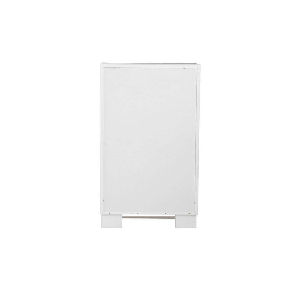 Cid Xato Tall Dresser Chest | Glossy White Wood & Steel | 5 Drawers | 55’’ BM338259