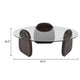 Cid 43’’ Round Coffee Table | Dark Walnut Brown Wood | Glass Top BM338260