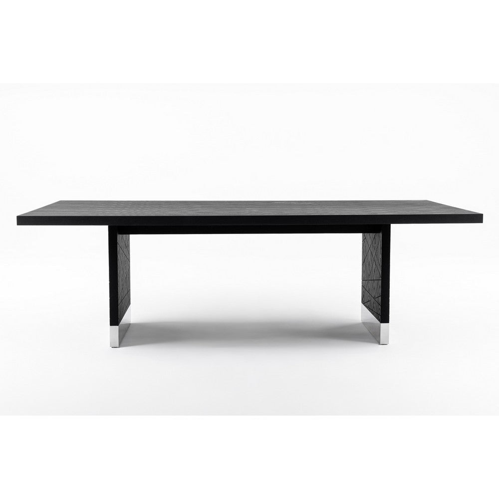 Cid Enna Dining Table | 95’’ Black Ash Veneer Top | Stainless Steel BM338261