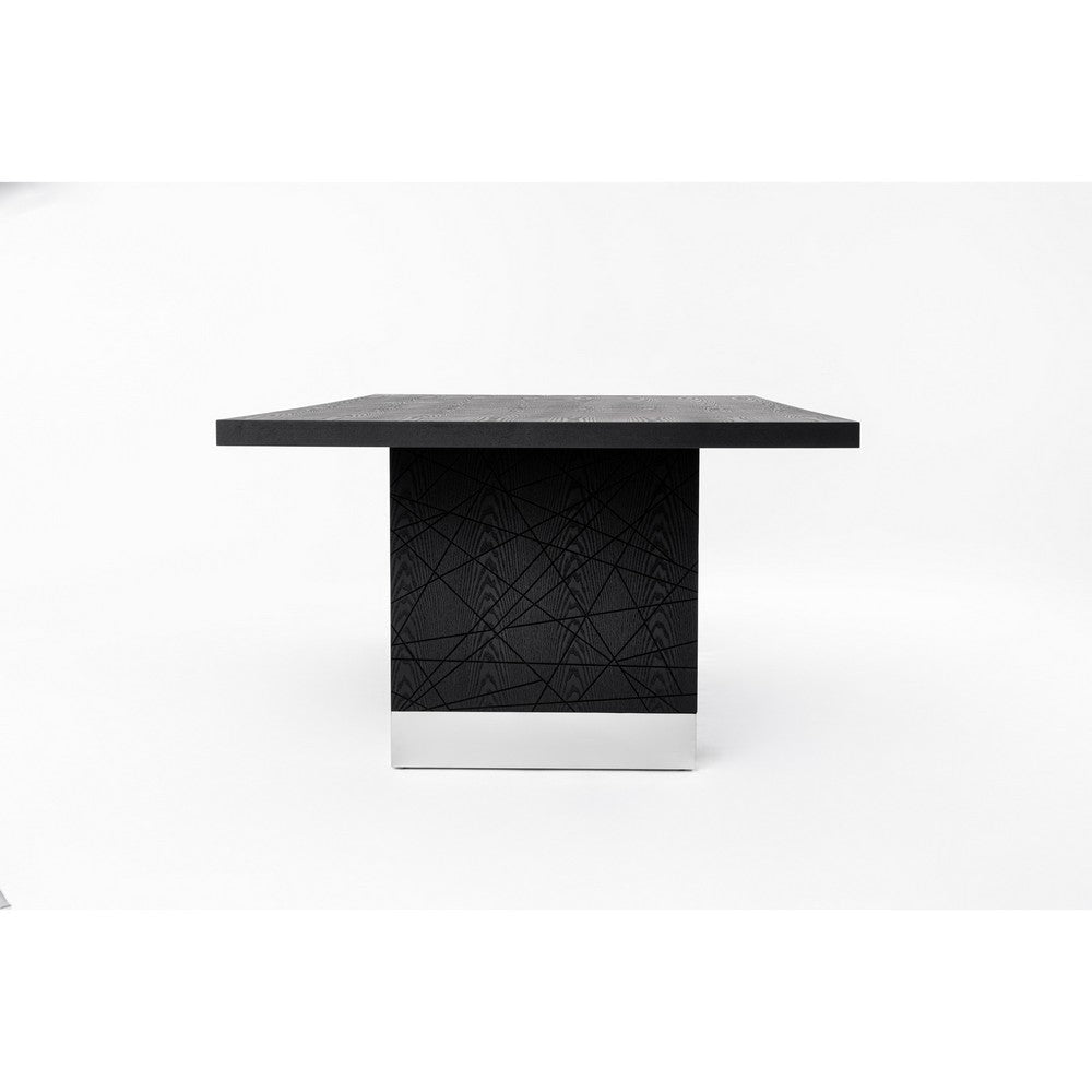 Cid Enna Dining Table | 95’’ Black Ash Veneer Top | Stainless Steel BM338261