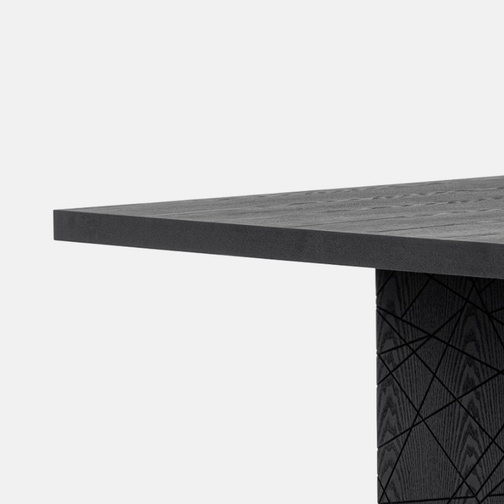 Cid Enna Dining Table | 95’’ Black Ash Veneer Top | Stainless Steel BM338261