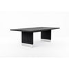 Cid Enna Dining Table | 95" Black Ash Veneer Top | Stainless Steel