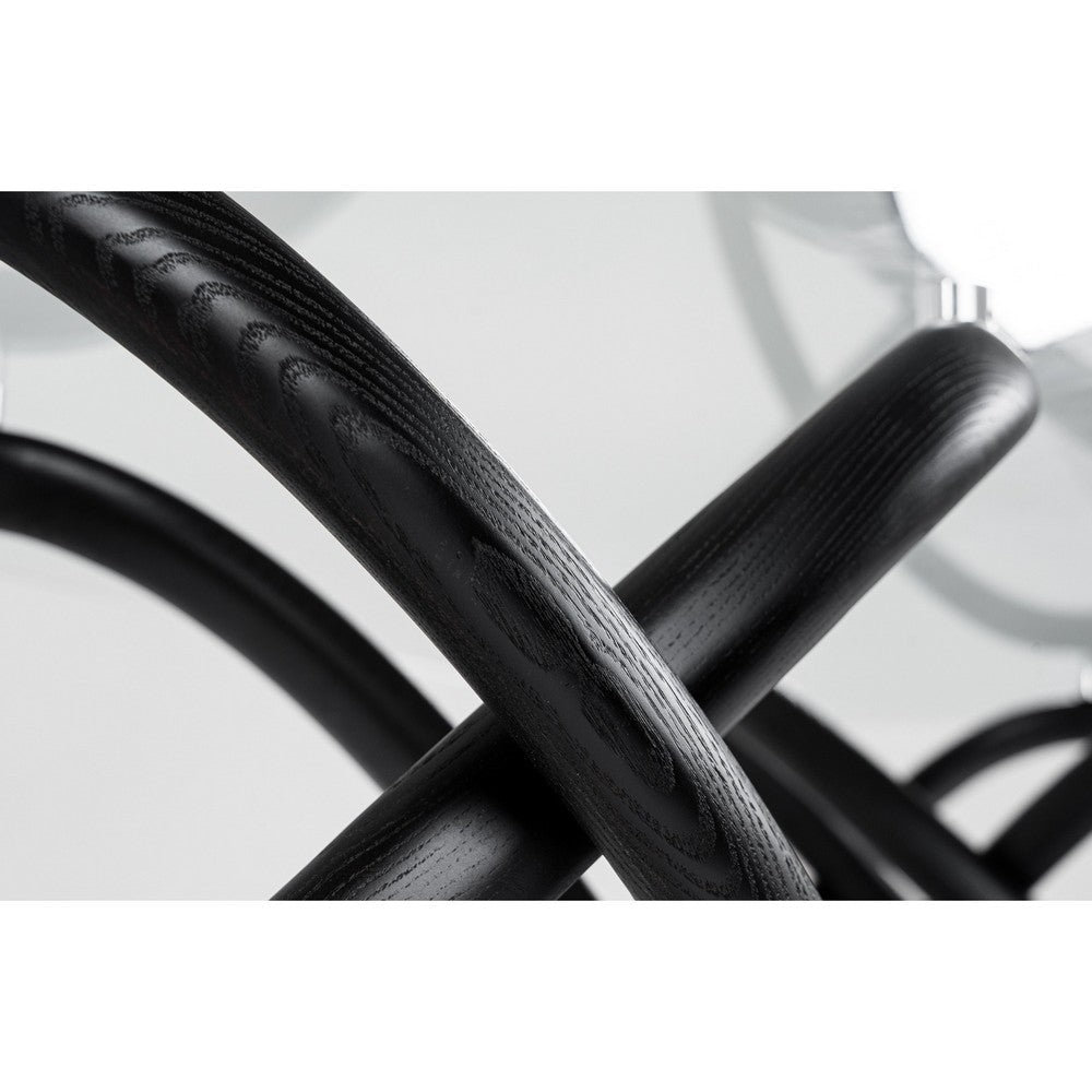 Cid Ason Dining Table | Black | Rectangular 94’’ Tempered Glass Top BM338262