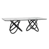 Cid Ason Dining Table | Black | Rectangular 94" Tempered Glass Top