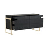 Cid Ruth 60’’ Wide Dresser | 6 Drawers | Wenge Brown Oak Veneer | Gold Steel BM338263