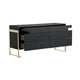 Cid Ruth 60’’ Wide Dresser | 6 Drawers | Wenge Brown Oak Veneer | Gold Steel BM338263