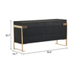Cid Ruth 60’’ Wide Dresser | 6 Drawers | Wenge Brown Oak Veneer | Gold Steel BM338263