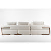 Reno Neo Sectional Sofa | 4 Pillows | Off-White Fabric | Brown | 132’’ BM338264