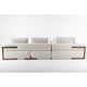 Reno Neo Sectional Sofa | 4 Pillows | Off-White Fabric | Brown | 132’’ BM338264