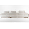 Reno Neo Sectional Sofa | 4 Pillows | Off-White Fabric | Brown | 132’’ BM338264