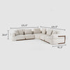 Reno Neo Sectional Sofa | 4 Pillows | Off-White Fabric | Brown | 132’’ BM338264