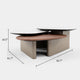 Cid Rob Coffee Table | Walnut Brown Wood | Gray Ceramic | 63’’ BM338265