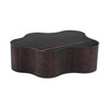 Cid Rick Coffee Table | Contemporary Abstract 43" Black Ceramic | Brown Wood