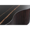 Cid Rick Coffee Table | Contemporary Abstract 43’’ Black Ceramic | Brown Wood BM338266