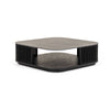 Cid Cia Coffee Table | 39" Black Ceramic | Solid Wood Frame