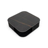 Cid Cia Coffee Table | 39’’ Black Ceramic | Solid Wood Frame BM338267