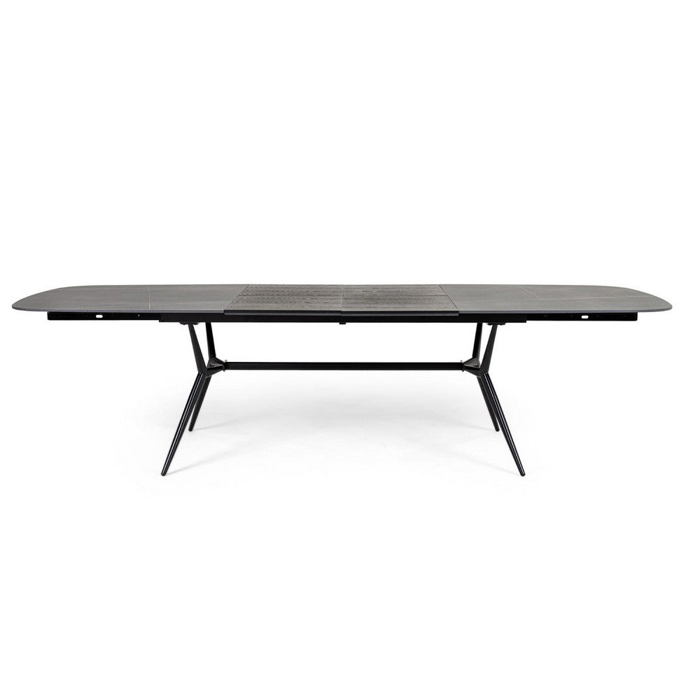 Cid Julie Dining Table | 79-118" Extendable Black Ash Ceramic Top