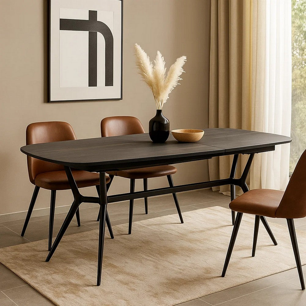Cid Julie Dining Table | 79-118" Extendable Black Ash Ceramic Top