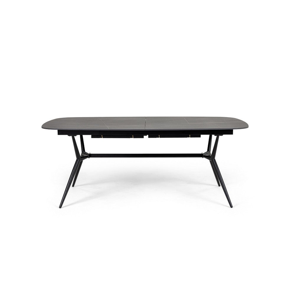 Cid Julie Dining Table | 79-118" Extendable Black Ash Ceramic Top