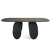 Cid Max Dining Table | Black Hammered Glass | Iron Frame | 79"
