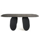 Cid Max Dining Table | Black Hammered Glass | Iron Frame | 79"