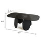 Cid Max Dining Table | Black Hammered Glass | Iron Frame | 79"