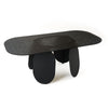 Cid Max Dining Table | Black Hammered Glass | Iron Frame | 79"